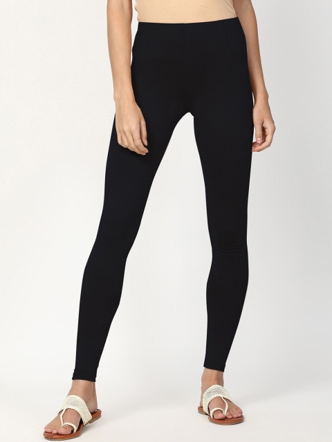 

V2 Value & Variety Women Black Solid Cotton Ankle-Length Leggings