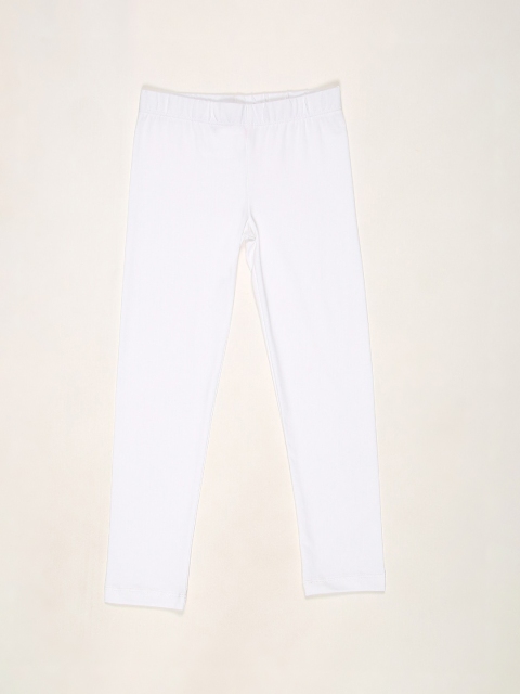 

V2 Value & Variety Girls White Solid Cotton Leggings