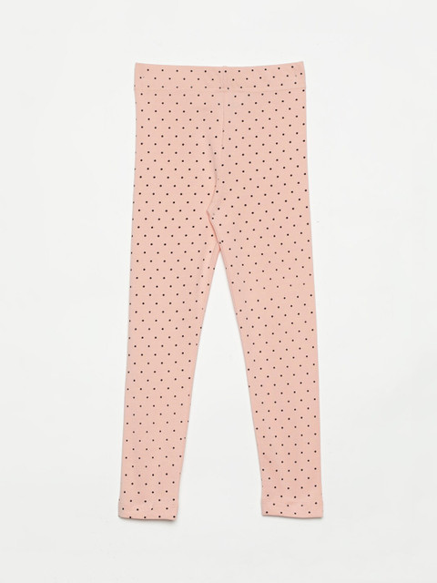 

V2 Value & Variety Girls Beige & Black Printed Cotton Leggings