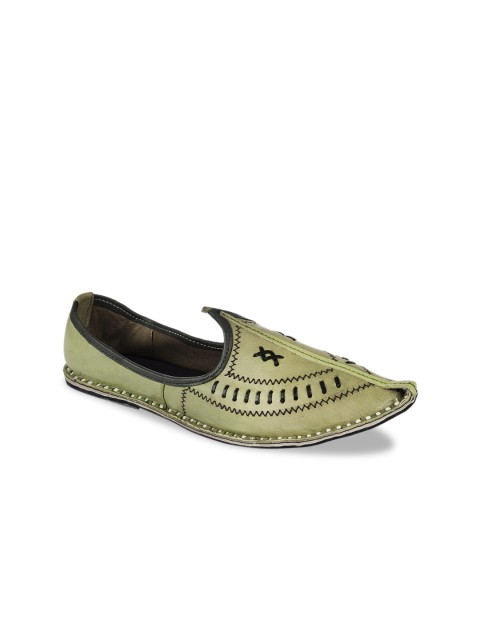 

Hulya Men Green Leather Mojaris