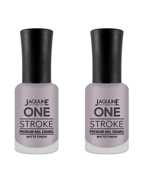 

Jaquline USA Set of 2 One Stroke Premium Nail Enamels 8 ml Each - Sweet Pea J39, Grey
