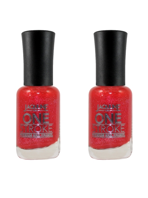 

Jaquline USA Set of 2 One Stroke Premium Nail Enamels 8 ml Each - Emperor Red J15