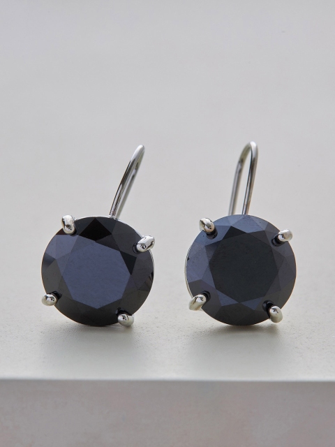 

Kushal's Fashion Jewellery Women Black Rhodium Plated Circular Drop Earrings