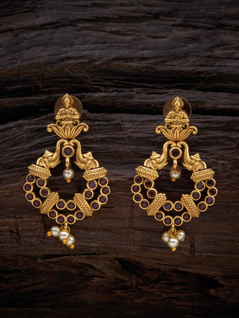 

Kushal's Fashion Jewellery Red & Gold-Plated Contemporary Drop Earrings