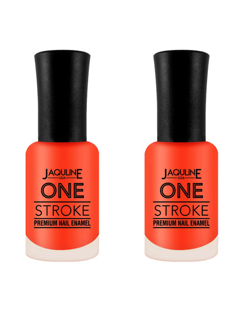 

Jaquline USA Set of 2 One Stroke Premium Nail Enamel - Tangy Affair J35, Orange