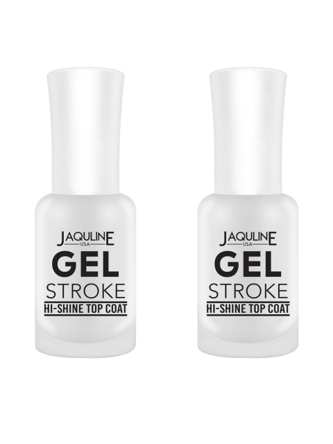 

Jaquline USA Set of 2 Gel Stroke Hi Shine Nail Polish - Top Coat, Transparent