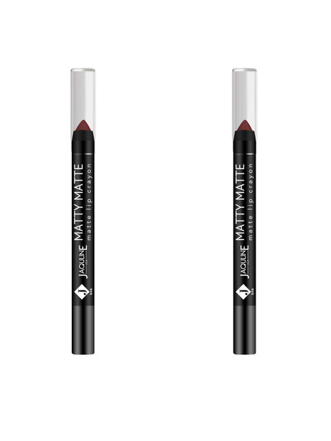 

Jaquline USA Set of 2 Matty Matte Lip Crayon - Rule Breaker 7, Brown