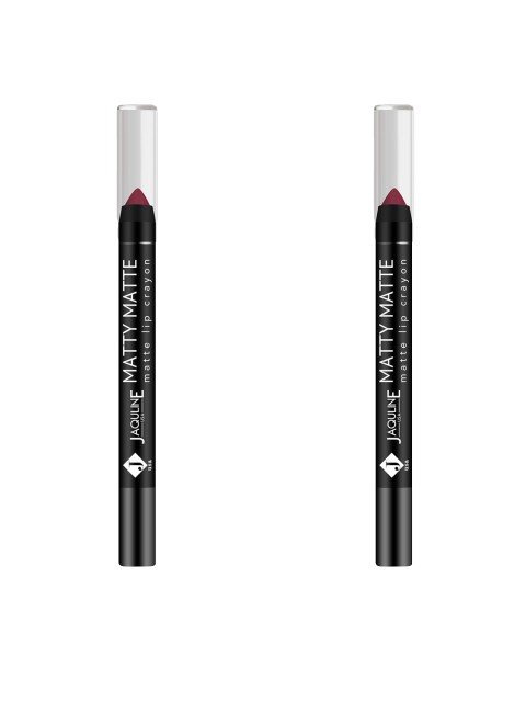 

Jaquline USA Set of 2 Matty Matte Lip Crayon - Bold Babe 4, Red