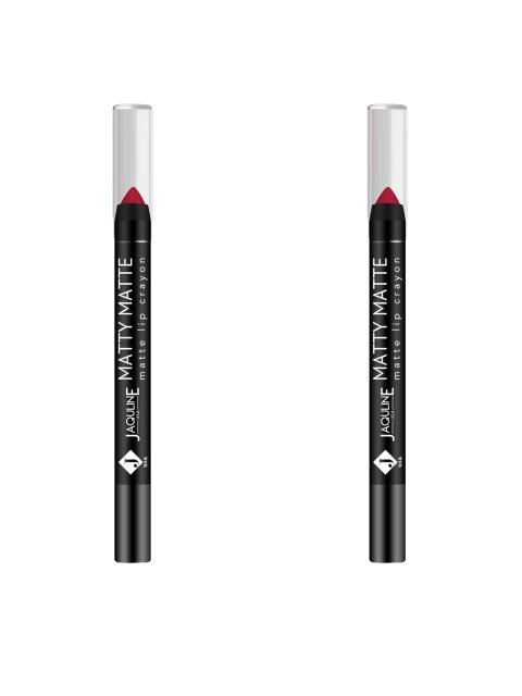 

Jaquline USA Set of 2 Matty Matte Lip Crayon - Kisses & Pouts 3, Red