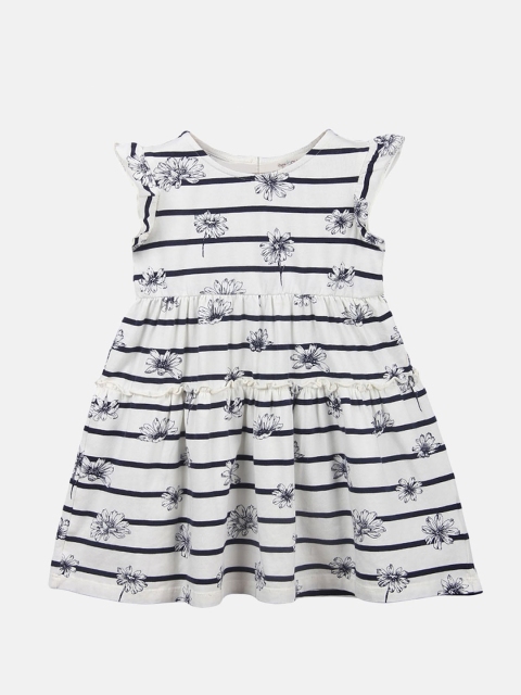 

Beebay White & Blue Striped Dress