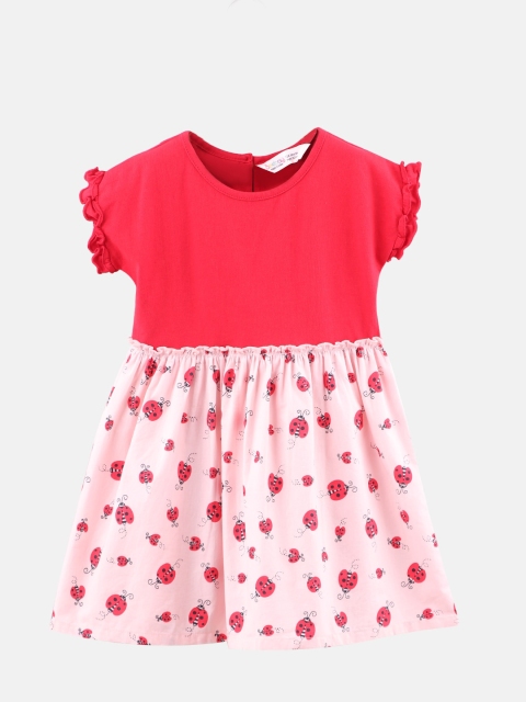 

Beebay Red & Pink Ruffles Dress