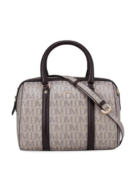 

Da Milano Grey Printed Leather Structured Handheld Bag