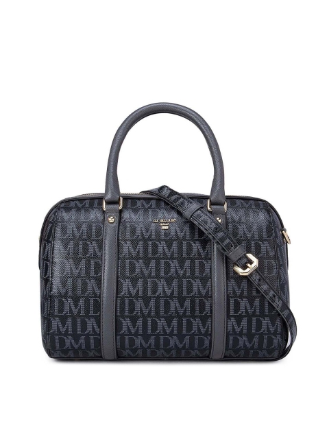 

Da Milano Women Black Printed Leather Structured Handheld Bag