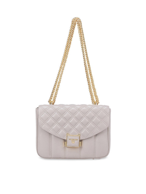 

Da Milano Beige Leather Structured Shoulder Bag with Quilted