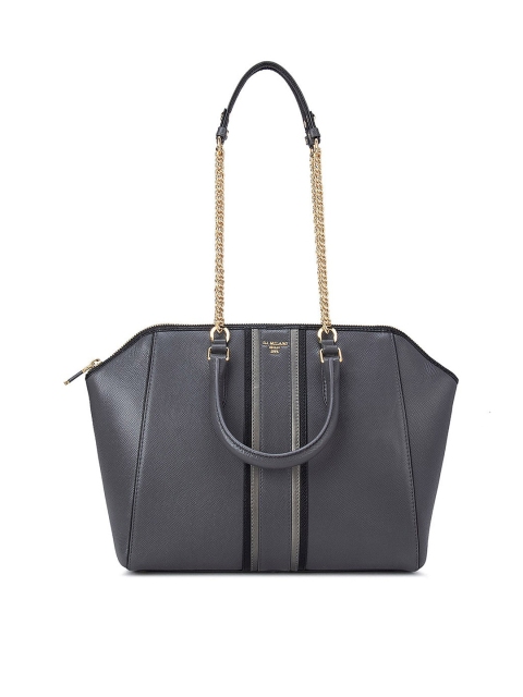 

Da Milano Grey Leather Structured Shoulder Bag