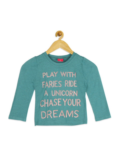 

Tiny Girl Green Print Top
