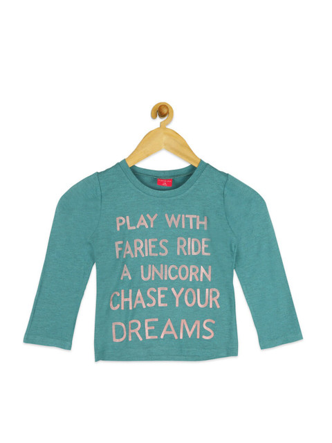 

Tiny Girl Green Print Top