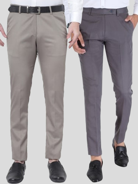 

Srey trends Men Tan Smart Slim Fit High-Rise Trousers