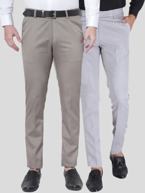 

Srey trends Men Tan Smart Slim Fit High-Rise Trousers