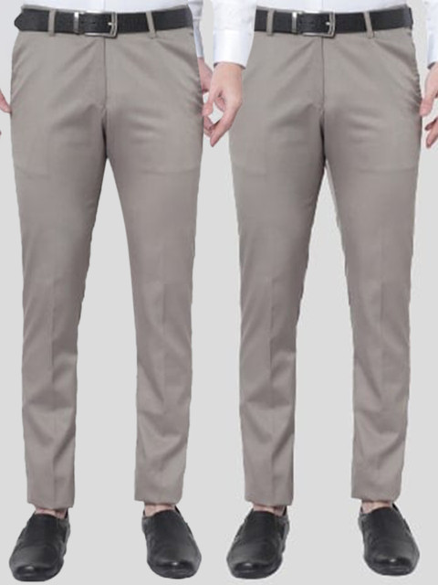 

Srey trends Men Tan Smart Slim Fit High-Rise Trousers