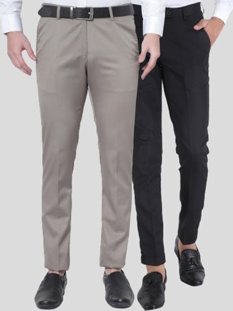 

Srey trends Men Tan Smart Slim Fit High-Rise Trousers