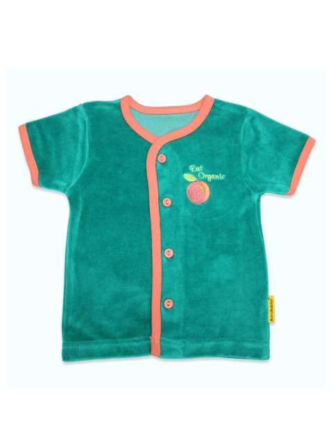 

Born Babies Unisex Kids Green & Orange Striped Sweater Vest