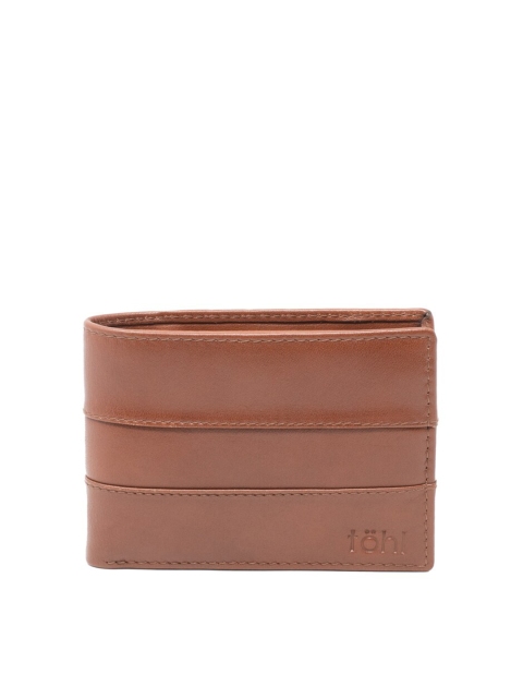 

tohl Men Tan Brown Leather Two Fold Wallet