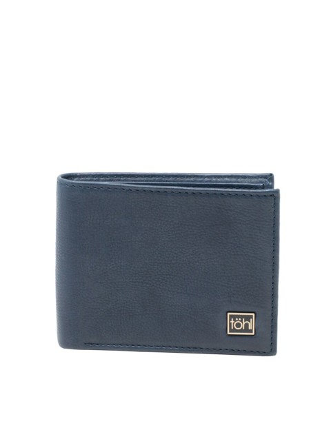 

tohl Men Navy Blue Leather Two Fold Wallet