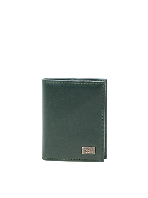

tohl Men Green Leather Two Fold Wallet