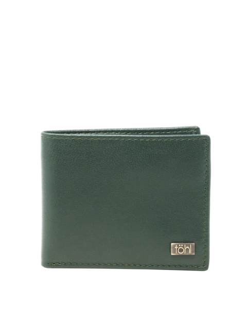 

tohl Men Green Leather Two Fold Wallet