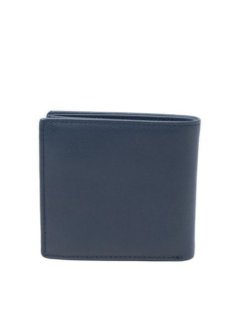 

tohl Men Navy Blue Leather Three Fold Wallet