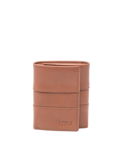 

tohl Men Brown Leather Three Fold Wallet