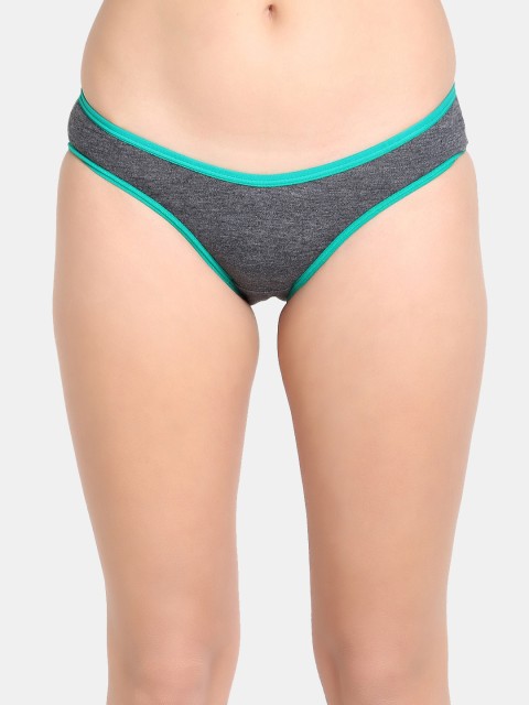 

Leading Lady Women Grey & Green Printed Cotton Bikini Briefs