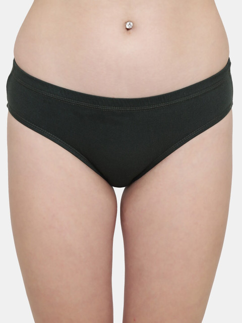 

Leading Lady Women Green Solid Pure Cotton Hipster Briefs