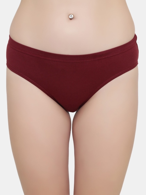 

Leading Lady Women Maroon Solid Hipster Cotton Briefs