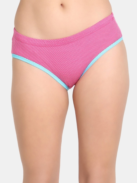 

Leading Lady Magenta Polka Dots Printed Cotton Hipster Briefs S-PINKY-RN-1