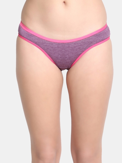 

Leading Lady Women Purple Printed Pure Cotton Hipster Briefs