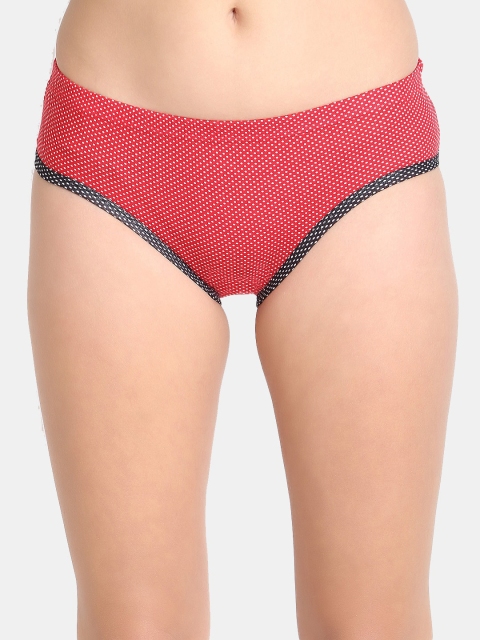

Leading Lady Women Red Solid Cotton Hipster Briefs