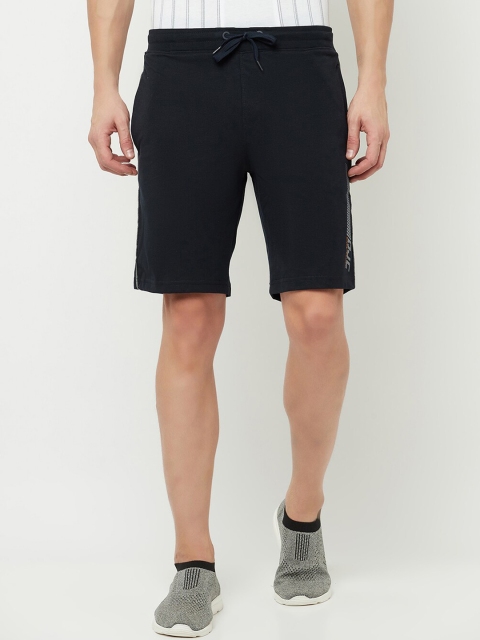 

Octave Men Navy Blue Solid Cotton Shorts