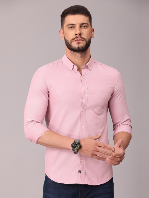 

FOGA Men Pink Classic Slim Fit Casual Shirt