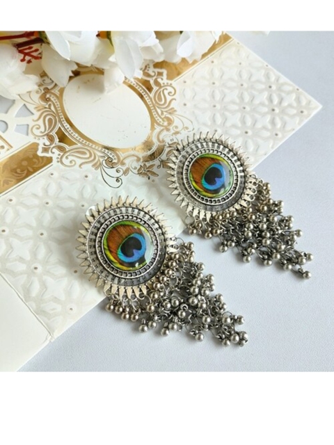 

ANNA CREATIONS Women Silver-Plated Oxidised Temple Jewellery Set