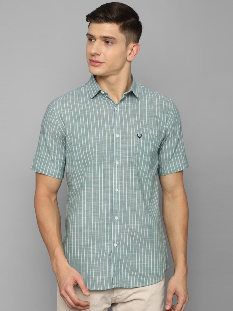 

Allen Solly Men Green Slim Fit Striped Casual Shirt