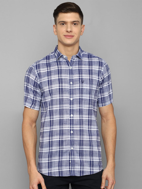 

Allen Solly Men Blue Slim Fit Tartan Checked Pure Cotton Casual Shirt