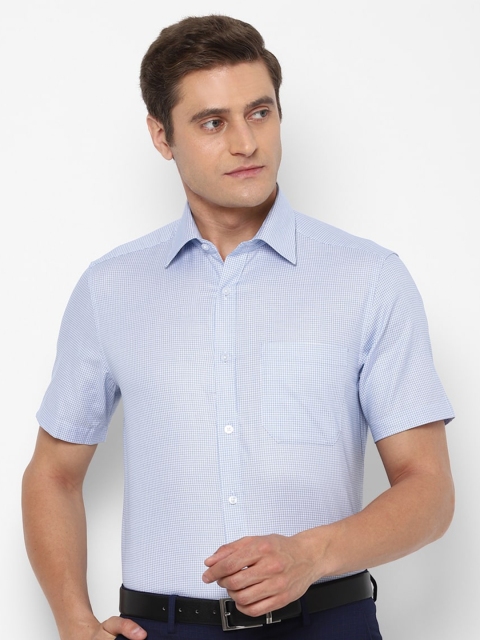 

Louis Philippe Men Blue Regular Fit Micro Checked Formal Shirt