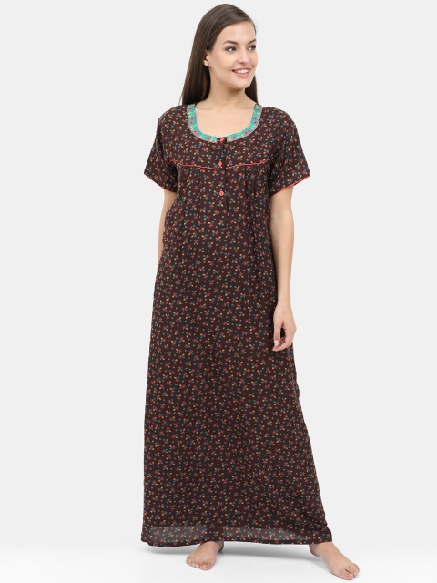 

Charak Brown Printed Maxi Nightdress
