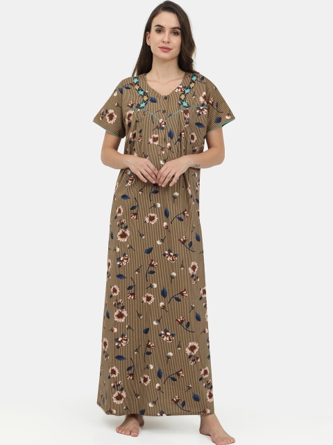 

Charak Brown Printed Maxi Nightdress