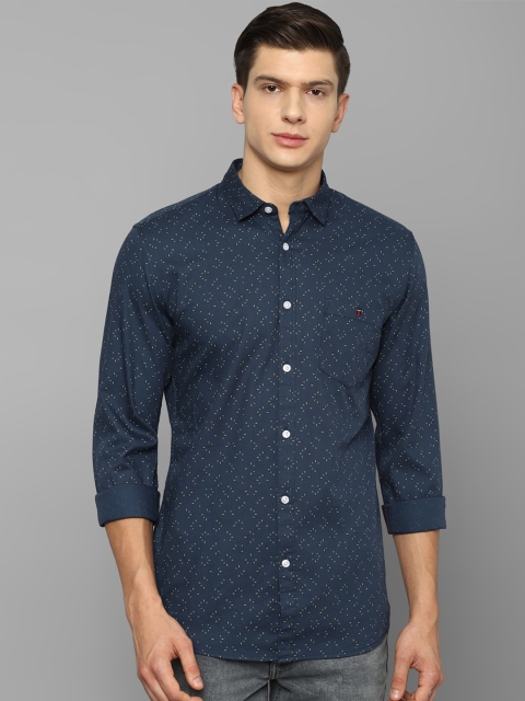 

Louis Philippe Jeans Men Navy Blue Slim Fit Printed Casual Shirt 100% Cotton