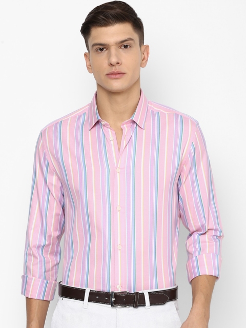 

Louis Philippe Sport Men Pink Striped Pure Cotton Formal Shirt