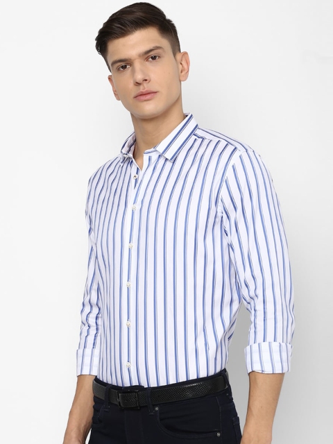 

Louis Philippe Sport Men White Slim Fit Striped Pure Cotton Formal Shirt