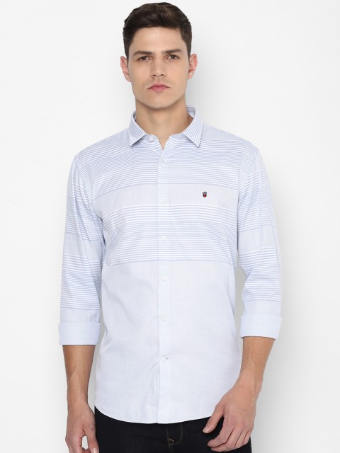 

Louis Philippe Sport Men Blue & White Slim Fit Horizontal Striped Casual Shirt